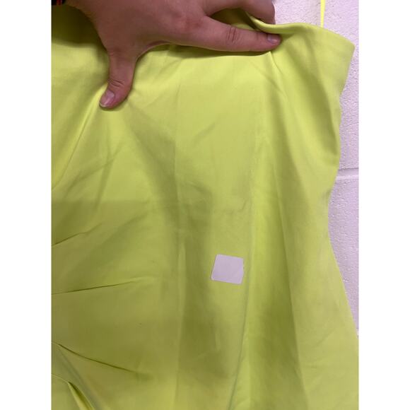 RTR Milly Sz 10 Lime Green Naya Cady Asymmetric One Shoulder Cocktail Mini Dress - Picture 5 of 6